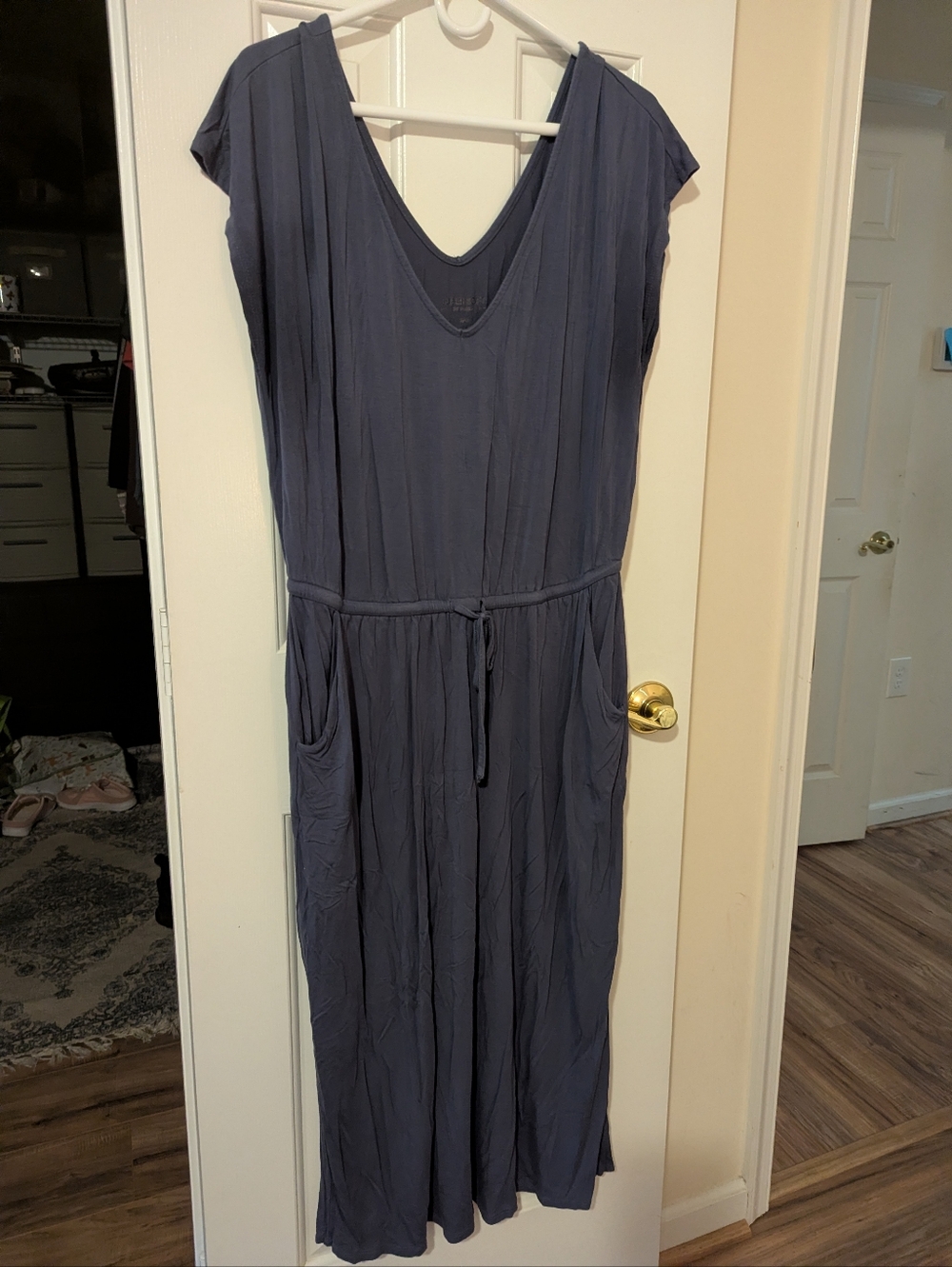 torrid Slate Blue V-Neck Dress with Drawstring And Pockets